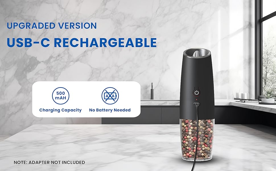 UNNEES Gravity Electric Pepper And Salt Grinder Set