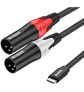 RIVIERA 6FT/1.8M Audio Cable USB C to 2 XLR Male Cable Nylon Braid Aux Cable Low Noise for Digita...