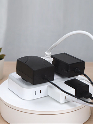 Extension Cord 15 ft, NTONPOWER Flat Plug Power Strip Long , 6 Widely Spaced Outlets 4 USB Ports