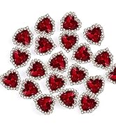 Heart Rhinestones 20pcs Sew on Rhinestones Buttons Embellishments with Diamond,14mm Heart Rhinest...