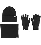Knit Scarf/Hat/Gloves Set,Soft Warm Beanie,Touch Screen for Families Friends Unisex Cable Knit Wi...