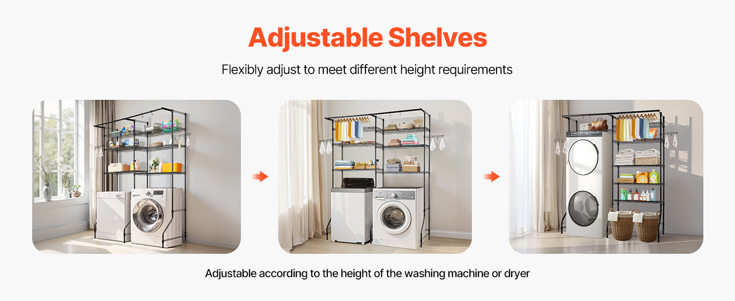 over laundry storage shelf