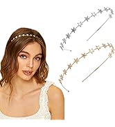 Aswewamt 2 PACK Alloy Five-pointed Star Headbands,Bridal Hair Hoop Wedding Hair Accessories Ornam...