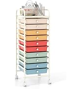 ARLIME 10-Drawer Storage Cart, 10 Drawer Trolley, Rolling Organizer Cart, Scrapbook Paper Organiz...