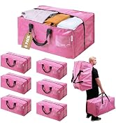 WORKPRO 6 Pack Extra Large Moving Bags with Zippers &amp; Carrying Handles Backpack Straps, Heavy-Dut...