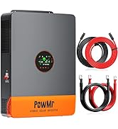 Split-Phase Solar Inverter 10000W 48V to 120/240V &amp; 2AWG Battery Cable 10FT and 10AWG Solar Exten...