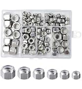 Wensilon(100pcs) Self Clinching Nuts Kit 304 Stainless Steel Self-Lock Nylon Inserted Hex Lock Nu...