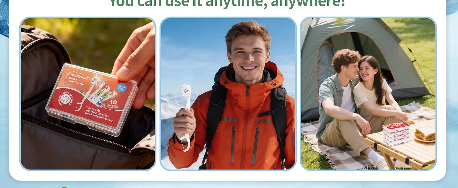 ALOSALUT 40 Pack Mini Travel Disposable Toothbrush