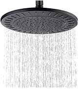 BRIGHT SHOWERS Rain Shower Head, 9 Inch High Pressure Waterfall Showerhead with Adjustable Angle ...