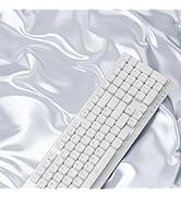 EWEADN MK100 Wireless Low Profile Mechanical Keyboard, Bluetooth/2.4GHz/USB-C Wired with White Ba...