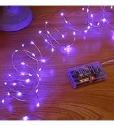 SINAMER Purple Fairy Lights Battery Operated,1 Pack Led Mini Twinkle Copper Wire Firefly Starry L...