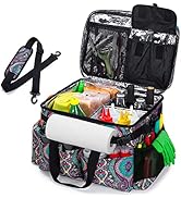 HODRANT Large Grill Caddy with Lid, BBQ and Picnic Bag Organizer with Paper Towel Holder, Tailgat...