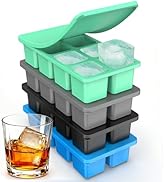 Large Silicone Ice Cube Trays with Lids, ZDPMK 4 Pack Large Whiskey Ice Cube Molds, Easy-Release ...