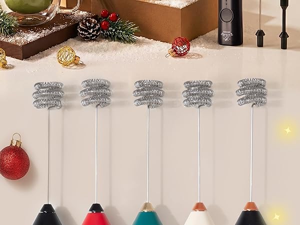 3-speed handheld frother with 3 whisks — ideal holiday kitchen gift for coffee and matcha lovers.