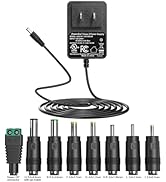 6V DC Power Adapter Charger 6V Power Supply Universal AC Adapter Power Cord with 8 Interchangeabl...