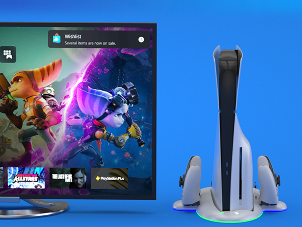 charging stand with cooling fan for ps5 slim console
