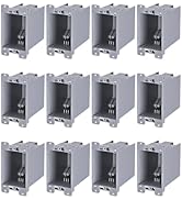 LEONLITE 12 Pack Old Work Electrical Outlet Box One Gang, Ultra-deep 20 Cubic Inch Device Box, PV...
