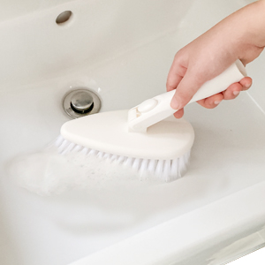 remove handle wand as handheld scrub cleaning brush to clean toilet sink brush refill lock in place