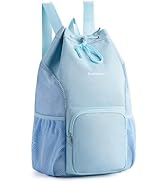 sportsnew Swim Bag Mesh Beach Drawstring Backpack with Wet Pocket, Drawstring Bag for Swimming, G...