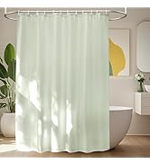 Seenus Waterproof Fabric Shower Curtain Liner with 3 Extra-Large Magnets, 72 x 72 inch Washable C...