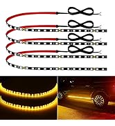 Car Led Strip Lights 24" Connectable Amber Led Light Strips for Cars Interior Lights Boat Marine ...
