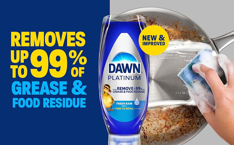 New &amp;amp; Improved. Removes up to 99% of grease &amp;amp; food residue.