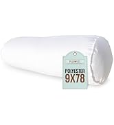 Pillowflex Bolster Pillow (9"x78") - Round Roll Pillow Bolster Insert, Plush Polyester-Filled Ins...