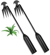 Canlaten·U Weed Puller Tool, Portable Garden Weed Puller 4 Teeth Steel Weeding Artifact Dual Purp...