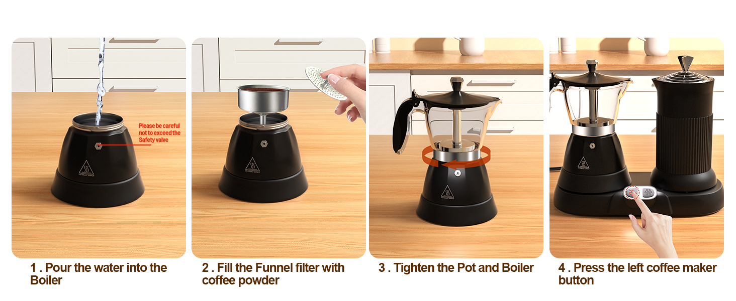 moka pot and milk frother