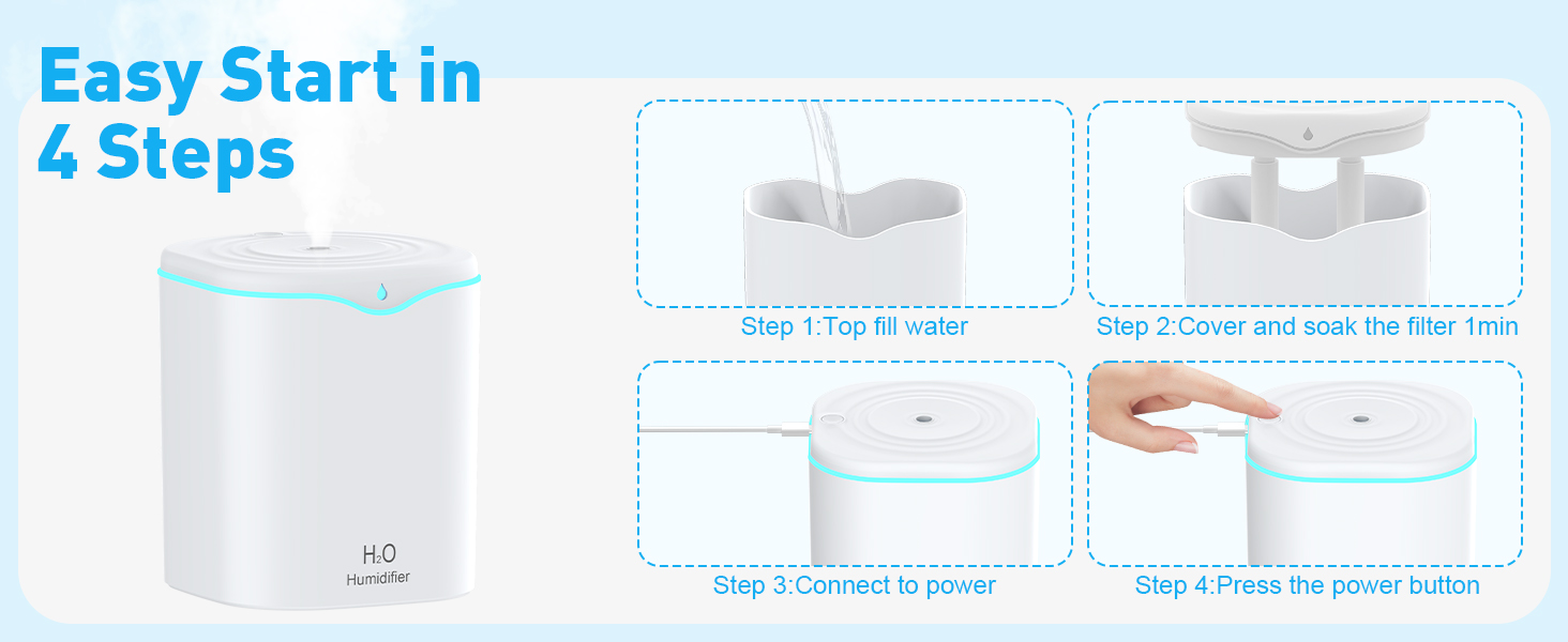 iucpss plant humidifier easy start in 4 steps top-fill design,cool mist humidifiers for bedroom
