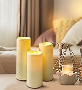 candlesee LED Flameless Candles of 3 Set, Outdoor Waterproof Candle with Remote Control&amp; Timer, I...