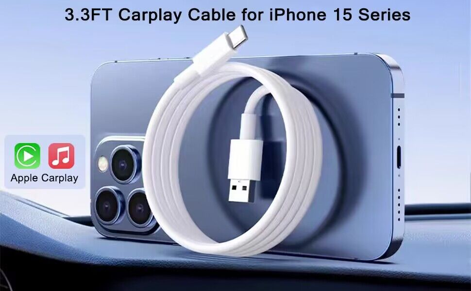 Car Carplay Cable Adapter for iPhone 15 pro max plus