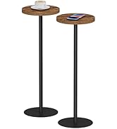 TUTOTAK Tall Round Side Table, Small End Table, Set of 2, Beside Table, Drink Table, Pedestal Sid...