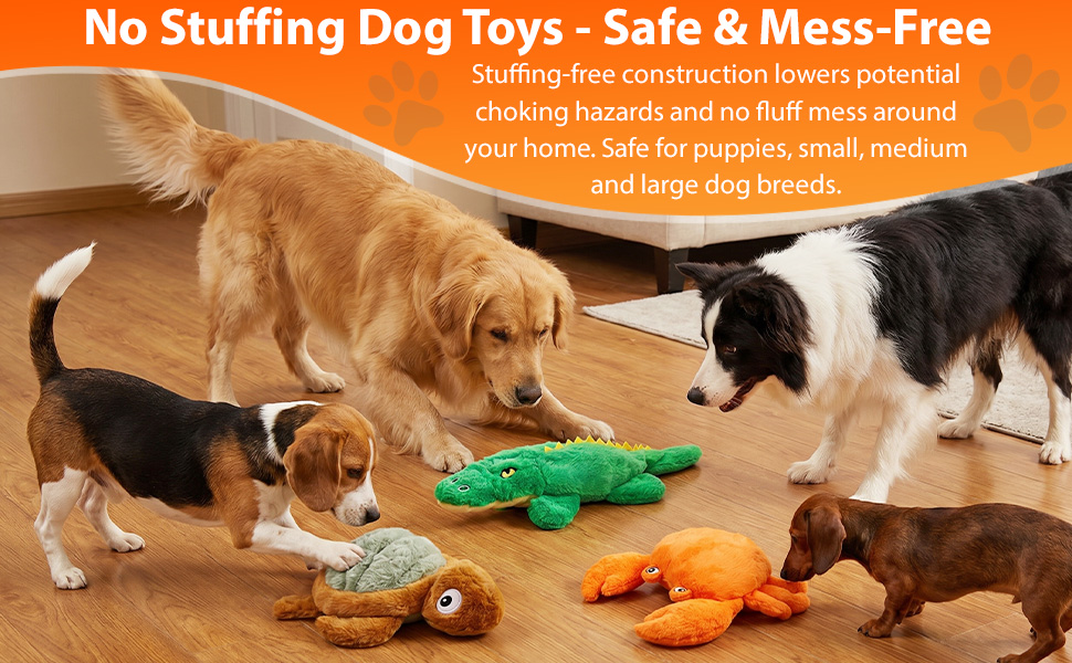 3 pack no stuffed dog toys