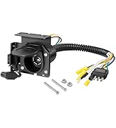 Oyviny 4-Way Flat to 7-Way Round Blade and 4 Way Trailer Wiring Harness Adapter Vehicle-Side 4 Pi...