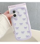 QLTYPRI Bow Case for iPhone 16, Clear Cute Ribbon Bow Phone Case Curly Wavy Aesthetic Phone Case,...