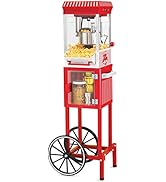 Nostalgia Popcorn Maker Cart, 2.5 Oz Kettle Makes 10 Cups, Vintage Movie Theater Popcorn Machine ...