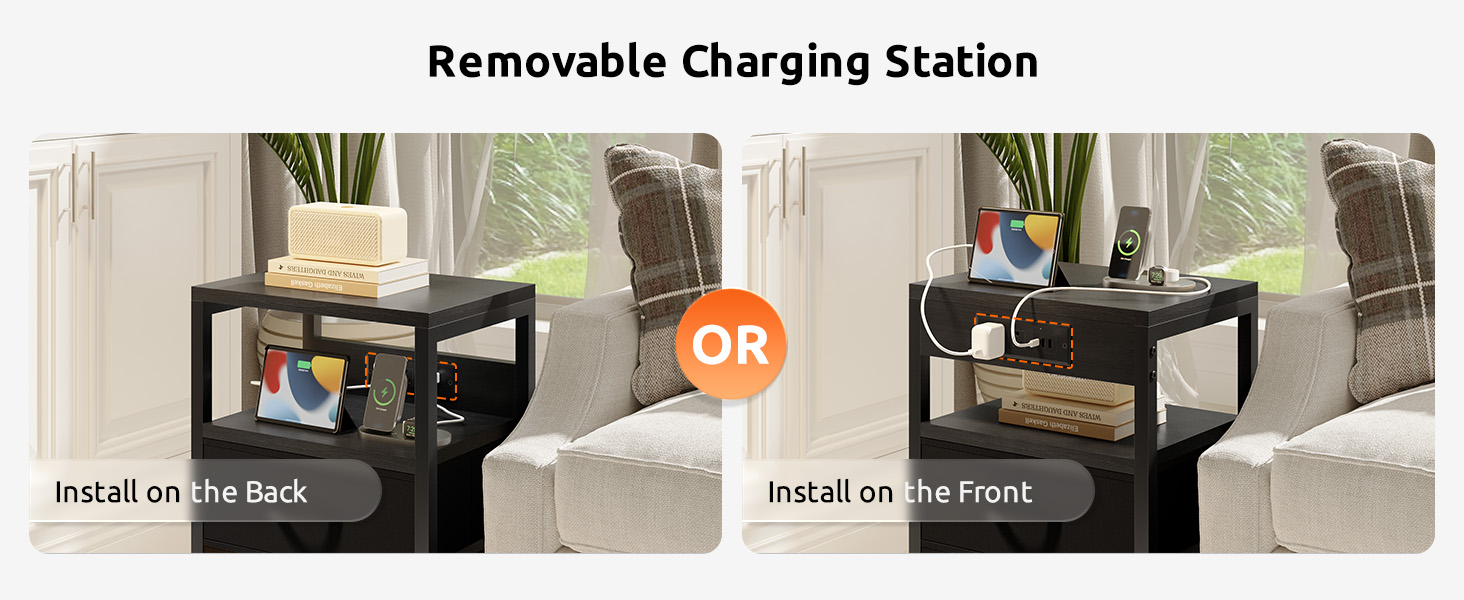 nightstand with charging station