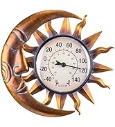 MUMTOP Outdoor Thermometers for Patio - Wall Thermometer, Indoor Outdoor Thermometer with Garden ...