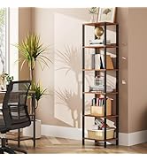 TUTOTAK Bookshelf, 6-Tier Tall Book Shelf, Narrow Bookcase for Small Space, DIY Stackable Bookshe...
