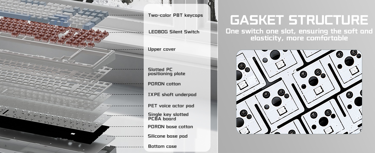 AULA F99 wireless mechanical keyboard Gasket Structure Silent keyboard
