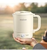 Stariver Portable Travel Kettle, 600ML Small Electric Kettle with Foldable Handle, Food Grade Sta...
