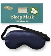 100% Pure Mulberry Silk Sleep Mask, 22 Momme 6A Soft &amp; Smooth Fibers, Breathable Eye Mask for Wom...