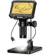 Aikokkl Coin Microscope with Light, 4.3-Inch LCD 1000X - 1080P Video, Rechargeable, 8-LED Ring + ...