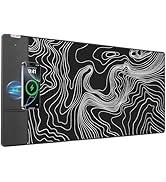 2-in-1 Mouse Pad with Wireless Charging for Phone, 31.5"x15.8" Large, Waterproof Smooth Surface, ...