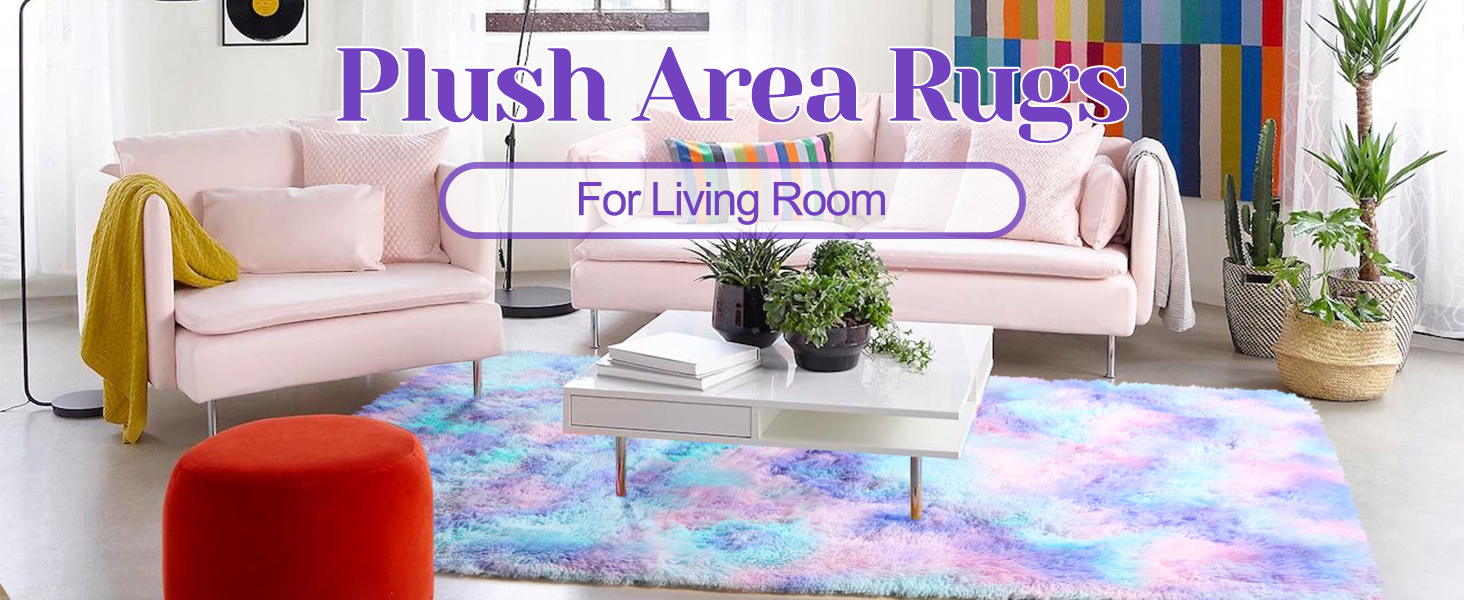 Rainbow Colorful Area Rugs for Bedroom Girls