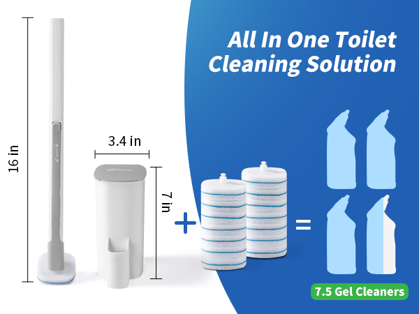oshang Disposable Toilet Brush Bowl Cleaner Supplies Brush Holder Refills Deep Cleaning Bathroom