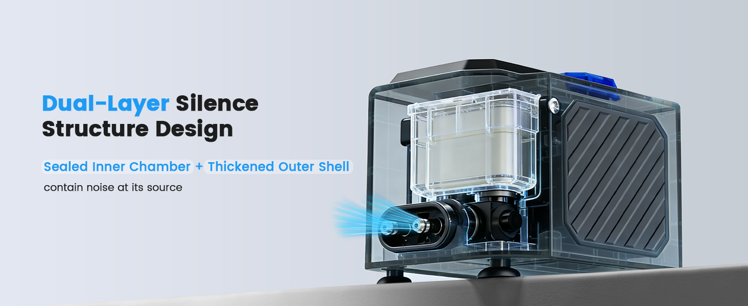 fishkeeper Powerfu Quiet Aquarium Air Pump Adjustable Dual-Outlet Fish Tank Air Pump