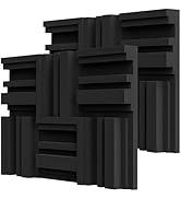 TroyStudio Thickened 12 X 12 X 3 Inch Acoustic Foam Panels in Diffusion Pattern, 12 Pcs High Dens...
