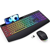 Wireless Keyboard and Mouse RGB Backlit zhumai